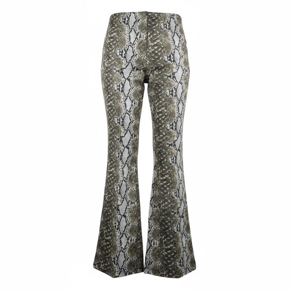 ASOS Design Snake Print High Waist Flare Bell Bottom Pants faux leather sz 6 - Picture 1 of 8